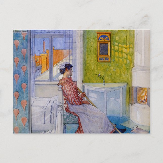 Martina Maid vid Rest Vykort (Framsida)