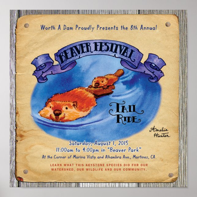 Martinez Beaver Festival Svan Ride Poster (Framsidan)