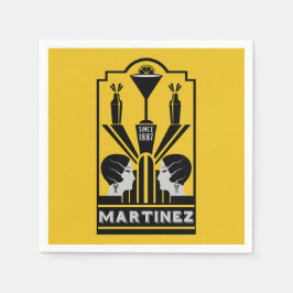 Martinez Cocktail Art Deco Pappersservett