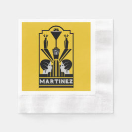 Martinez Cocktail Art Deco Pappersservett