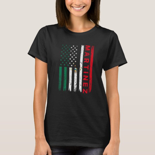 Martinez Familj Stolthet Efternamn Mexikansk Ameri T Shirt (Framsida)