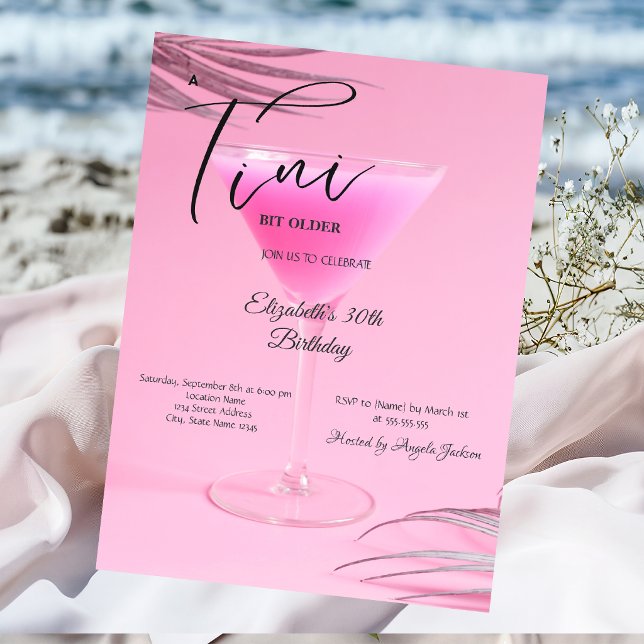 Martini A tini Bit äldre 30-årsdag Inbjudningar (Skapare uppladdad)