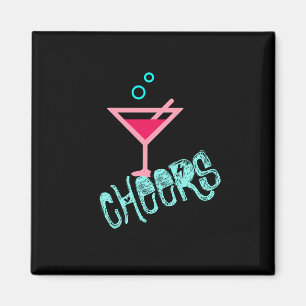 Martini - Alcohol Drink Pop Art, Rosa och turkos Magnet