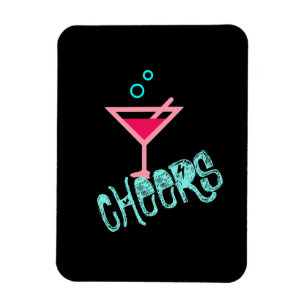 Martini - Alcohol Drink Pop Art, Rosa och turkos Magnet