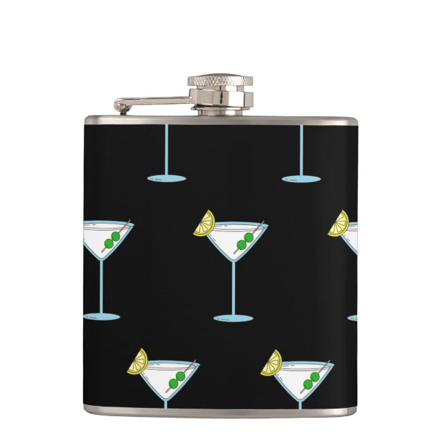 Martini Älskare Cocktail Glas Bartender Alkohol Fickplunta (Framsidan)