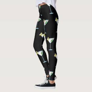 Martini Älskare Cocktail Glas Bartender Alkohol Leggings