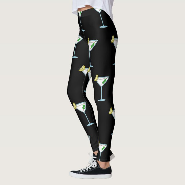 Martini Älskare Cocktail Glas Bartender Alkohol Leggings (Vänster)