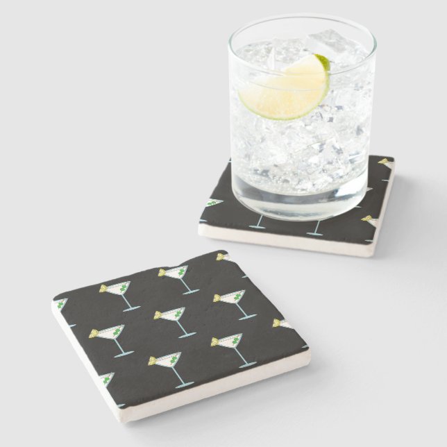 Martini Älskare Cocktail Glas Bartender Alkohol Stenunderlägg (Sidan)