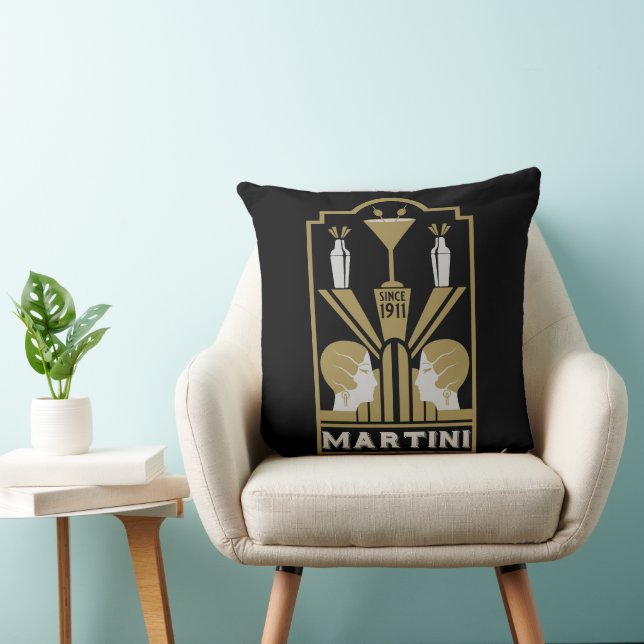 Martini Art Deco Art Kudde (Stol)