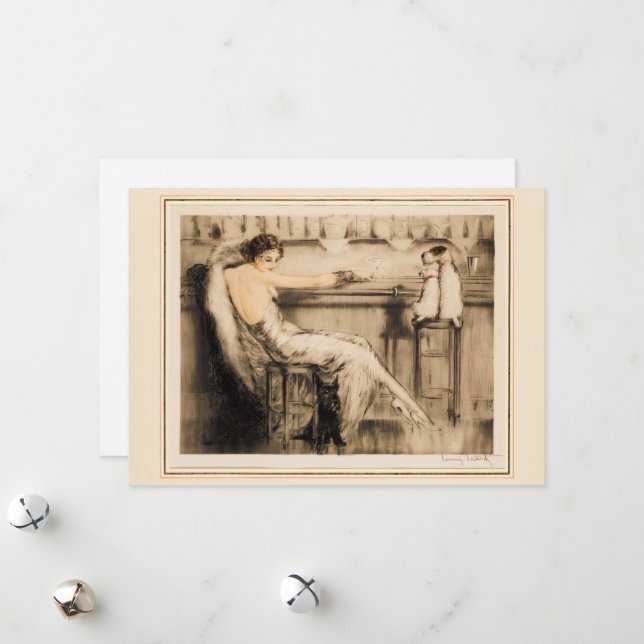 Martini av Louis Icart Julkort (Fram/Back In Situ)