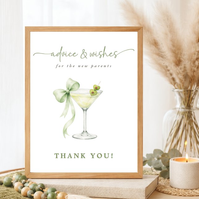  Martini Baby Shower Advice & Wishes New Parents   Poster (Skapare uppladdad)