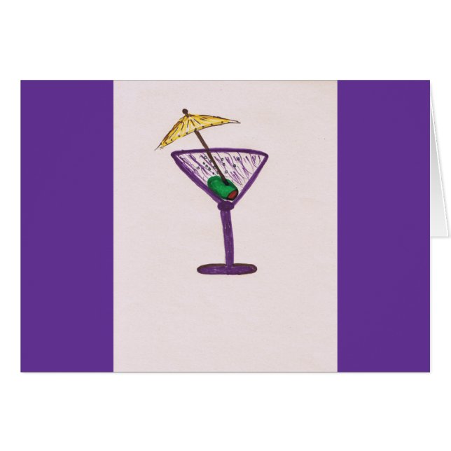 Martini Bachelorette Hälsningskort (Framsidan Horizontal)