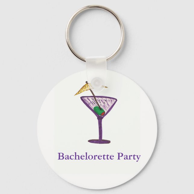 Martini Bachelorette Party Nyckelring (Framsida)