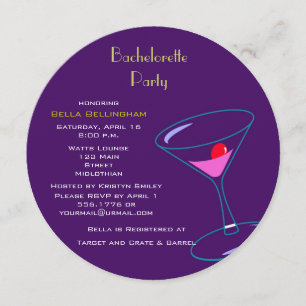 Martini Bachelorette partyinbjudan Inbjudningar