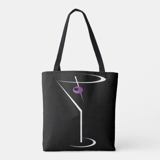 Martini Bartender Bag - Martini Glass Bartending Tygkasse (Baksida)