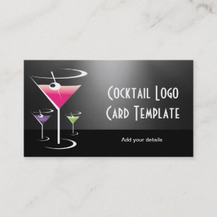 Martini Bartender Classy Cocktails Visitkort