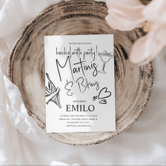 Martini Bikini Klotter Strand Möhippa Fest Inbjudningar