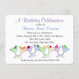 Martini Birthday Inbjudningar