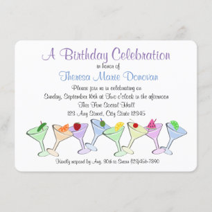 Martini Birthday Inbjudningar