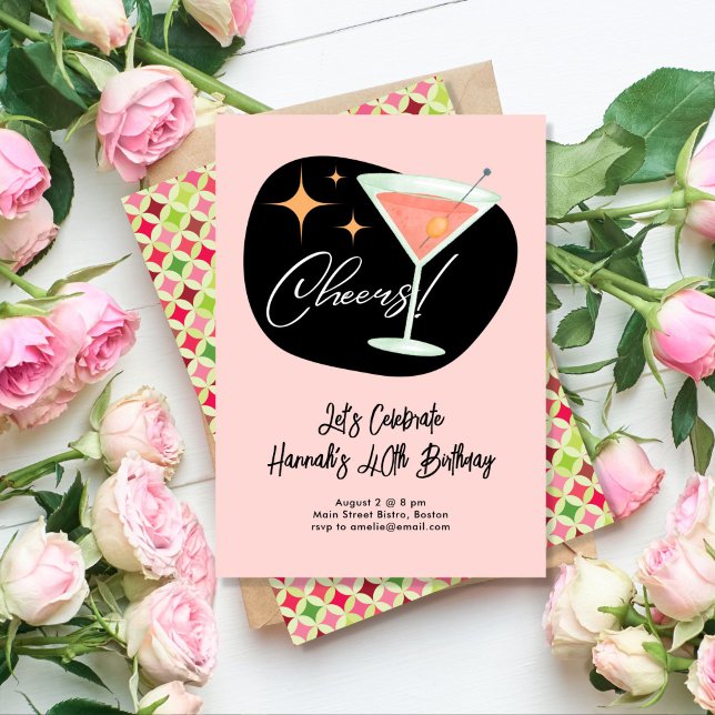 Martini Birthday Inbjudningar (Skapare uppladdad)