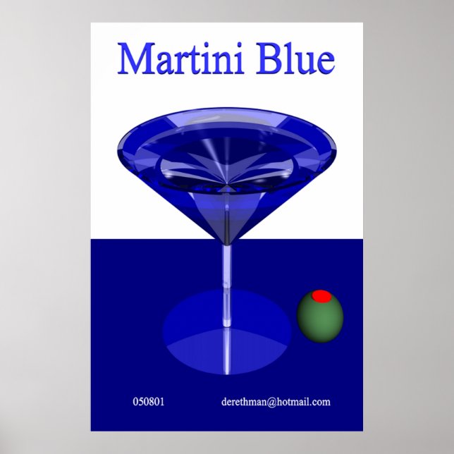 Martini Blue (tryck) Poster (Framsidan)