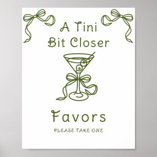 Martini Bow Bröllopsdusch FAVORER Poster