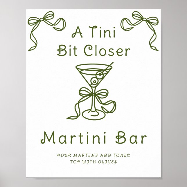 Martini Bow Bröllopsdusch Martini bar Affisch (Framsidan)