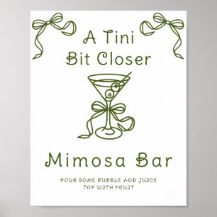Martini Bow Bröllopsdusch Mimosa bar Poster