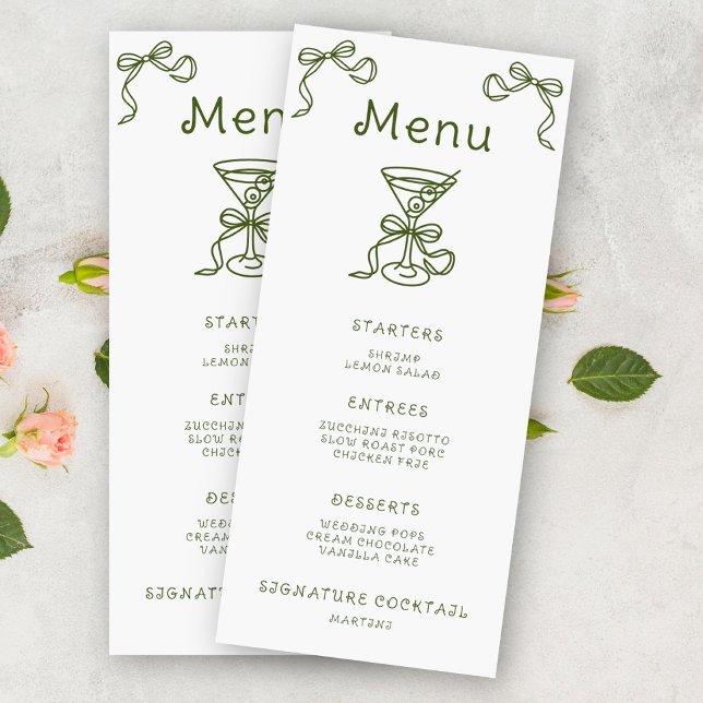 Martini Bow Möhippa Menu Meny (Skapare uppladdad)
