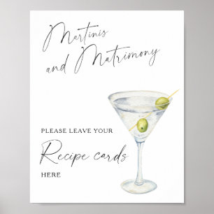 Martini bröllopsdusch Ditt receptkort här Poster