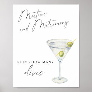 Martini Bröllopsdusch - Hur många oliver Poster