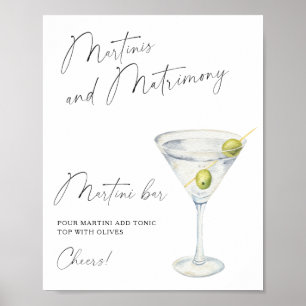 Martini Bröllopsdusch Martini bar Poster