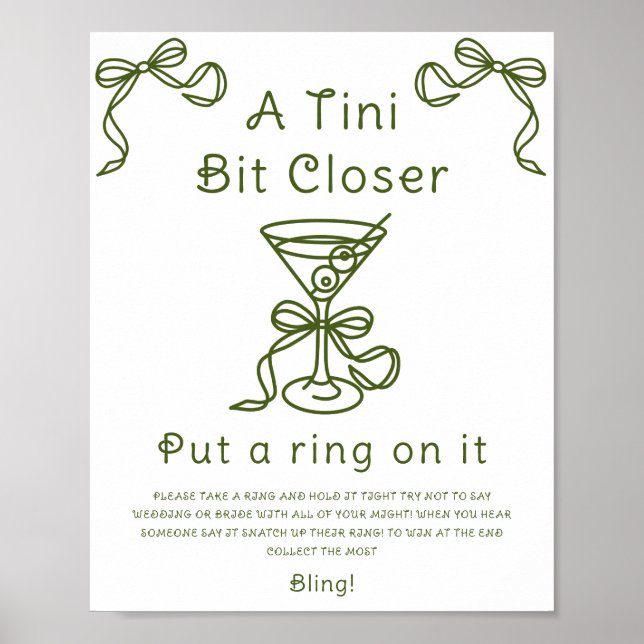 Martini bröllopsdusch Sätt en ring på det spel Poster (Framsidan)