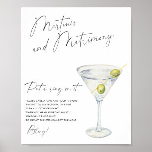 Martini bröllopsdusch Sätt en ring på det spel Poster