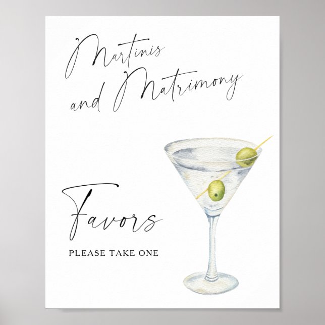 Martini bröllopsduschen presenter, ta en  poster (Framsidan)