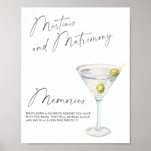 Martini Bröllopsduschminnen med bruden Poster