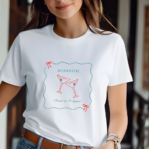 Martini Cheers 21:a födelsedagsgästen T Shirt