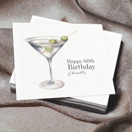 Martini Cocktail 60:e Födelsedagsfesten Pappersservett