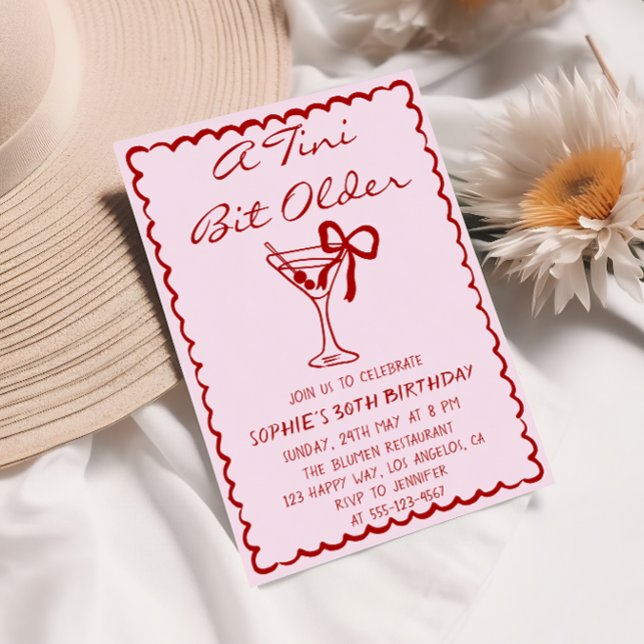 Martini Cocktail A Tini Bit Older 30th Birthday Inbjudningar (Skapare uppladdad)