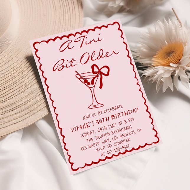 Martini Cocktail A Tini Bit Older 30th Birthday Inbjudningar (Skapare uppladdad)
