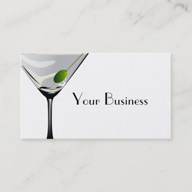 Martini Cocktail-Affärskortet Platinum Visitkort (Framsida)