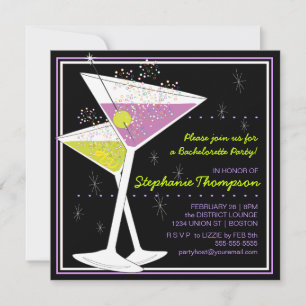 Martini Cocktail Bachelorette-partiets inbjudan