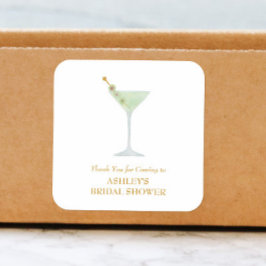 Martini Cocktail Bröllopsgåva Bröllopsdusch Fyrkantigt Klistermärke