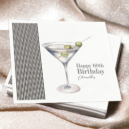 Martini Cocktail-Elegant 60:e Födelsedagsfesten Pappersservett