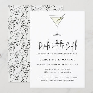 Martini Cocktail Illustration Par Shower Inbjudningar