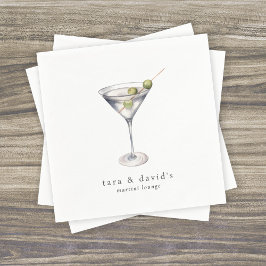Martini Cocktail Lounge med ditt namn Pappersservett