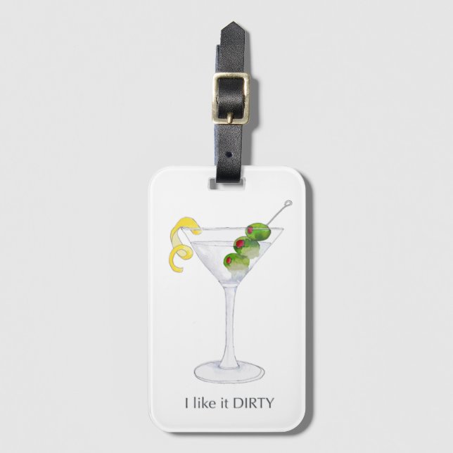 Martini Cocktail Luggage Tag Bagagebricka (Framsida vertikal)