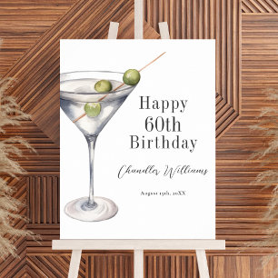 Martini Cocktail Lycklig 60:e födelsedagen Poster