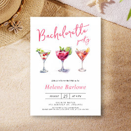 Martini Cocktail Modern Bachelorette Party Inbjudningar
