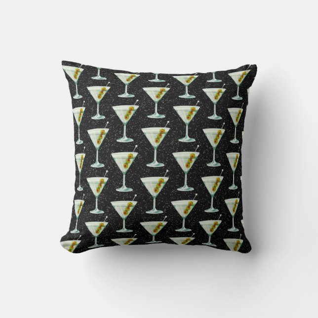 Martini Cocktail Mönster Kudde (Framsida)